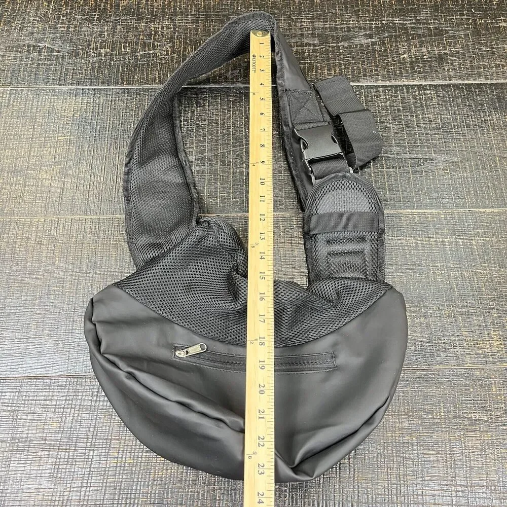 Yudodo Black Breathable Mesh Travel Safe Carrier Sling Bag Men's Size S